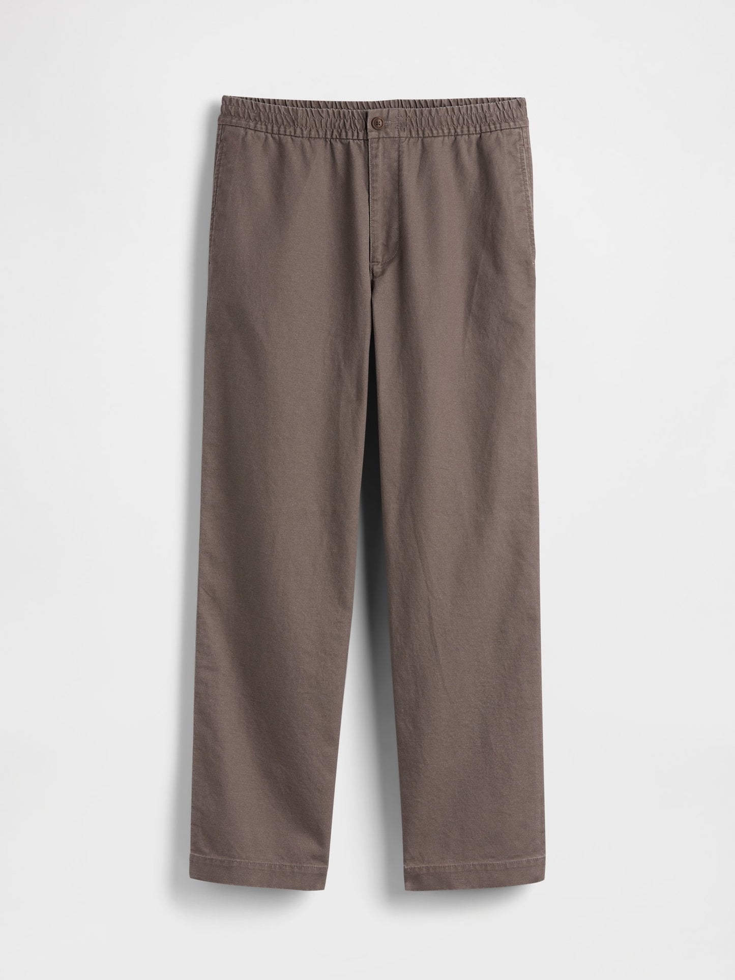 Kahverengi Keten Karışımlı Relaxed Taper Easy Pantolon