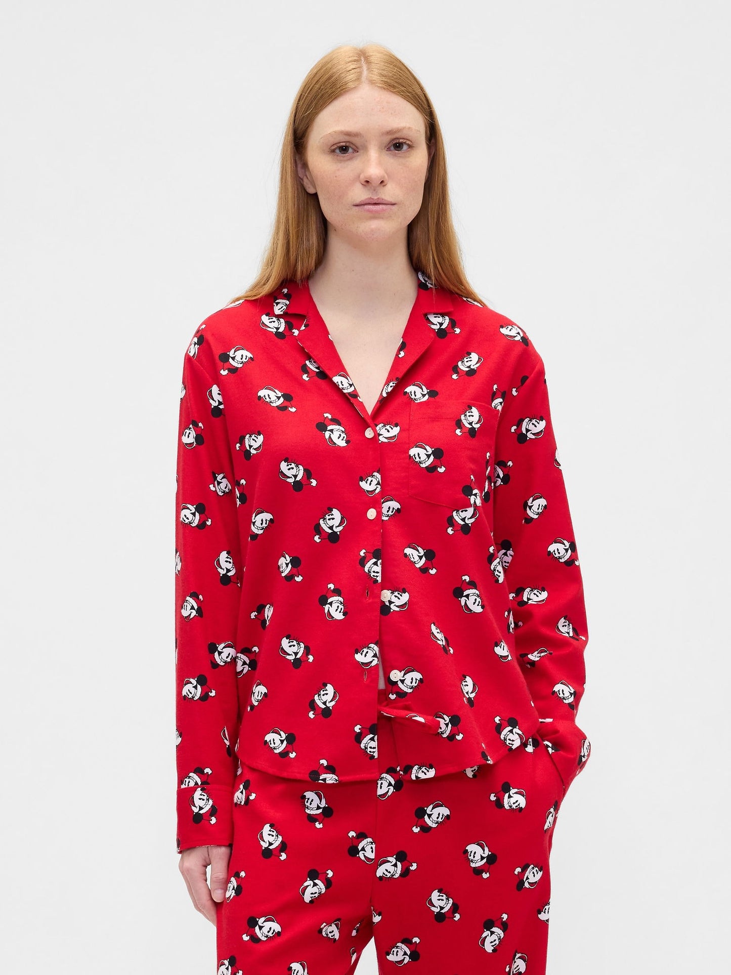 Kırmızı Gap × Disney Relaxed Flannel Pijama Üstü