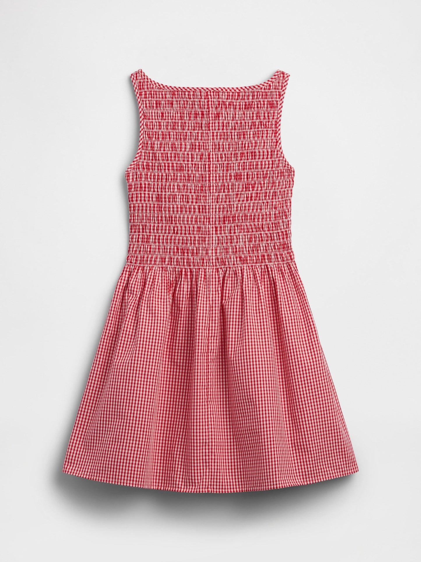 Kırmızı Smocked Poplin Elbise