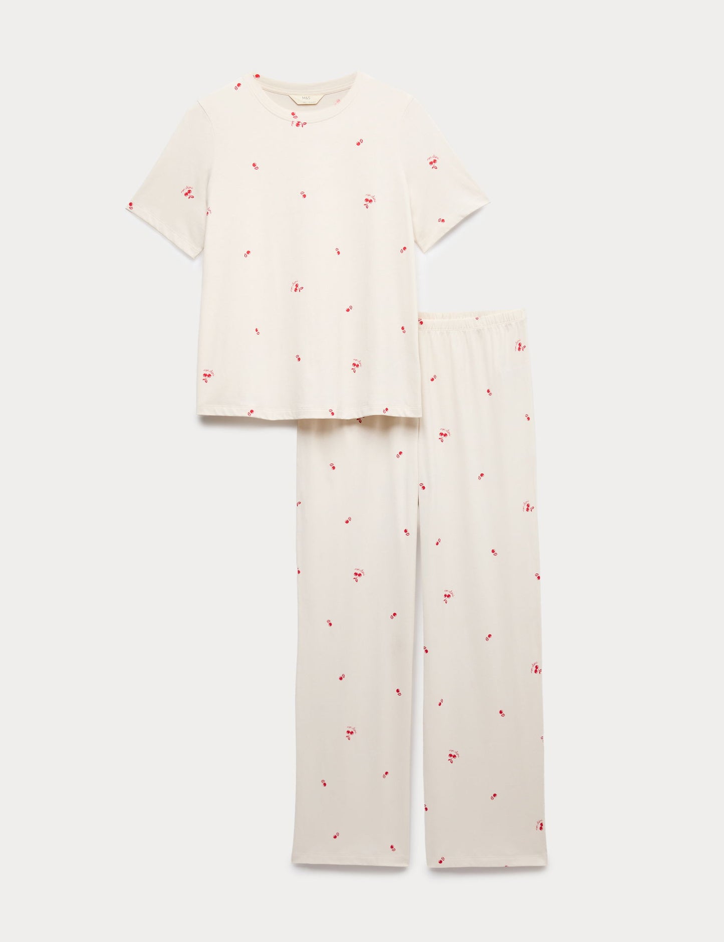 Saf Pamuklu Baskılı Pijama Takımı