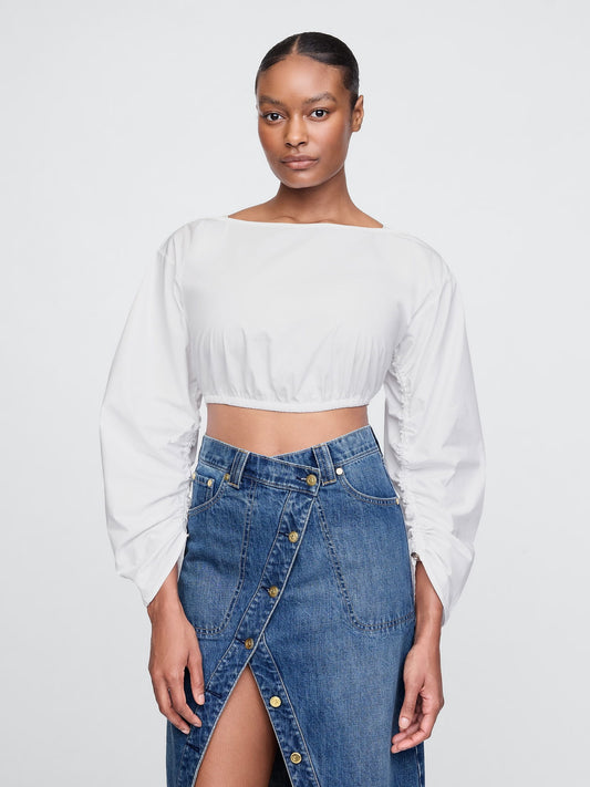 Beyaz Gap × Cult Gaia Crop Bluz