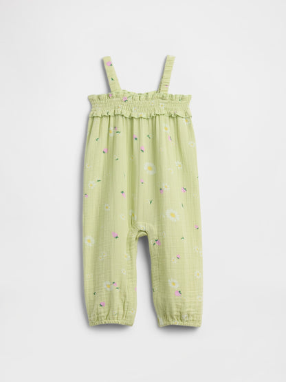 Açık Yeşil Smocked Tulum