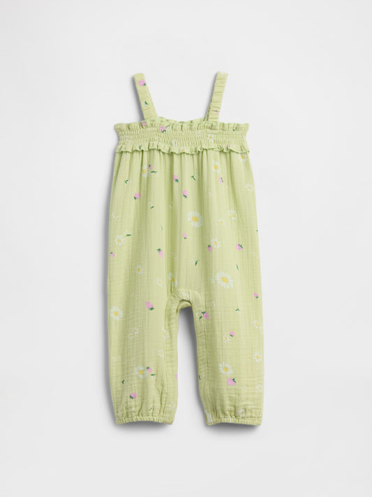 Açık Yeşil Smocked Tulum