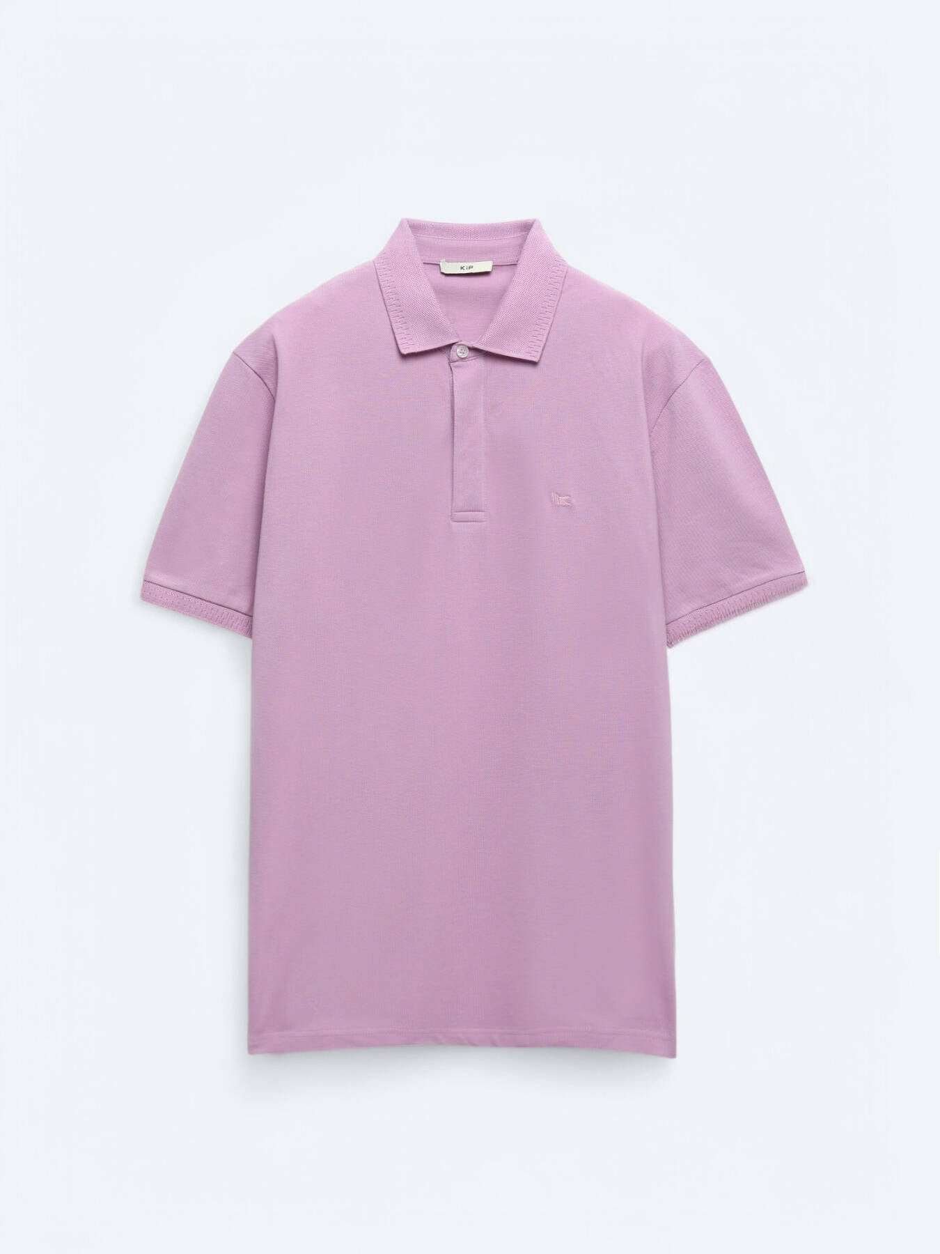 Eflatun Düz Polo Yaka %100 Pamuk T-shirt