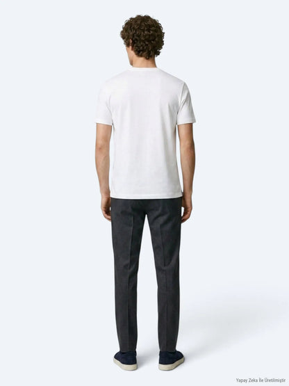 Ekru Düz T-shirt