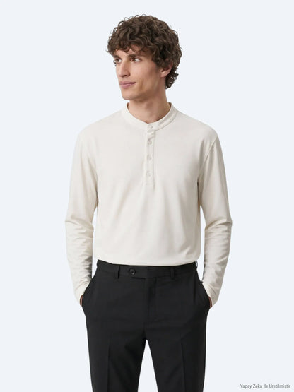 Ekru Düz T-shirt