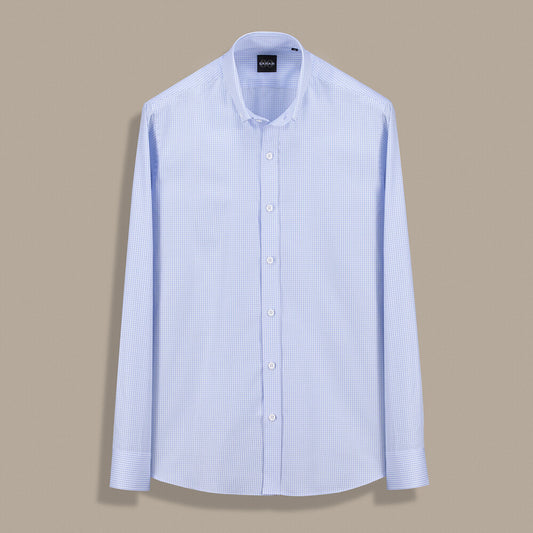 Eleta Slimeo Kareli Açık Mavi Gömlek