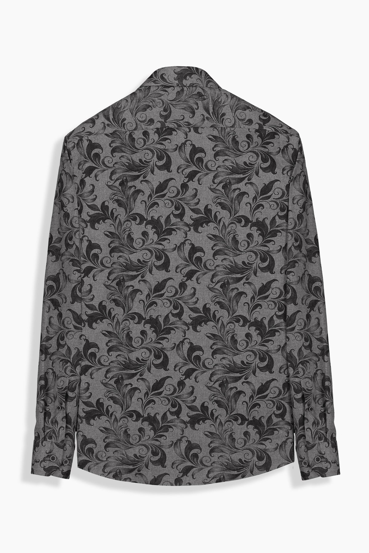 Eleta Slimeo Desenli Gri Gömlek