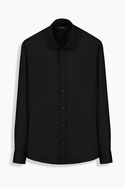 Elvio Fo Uzun Kol Slimeo Siyah Gömlek
