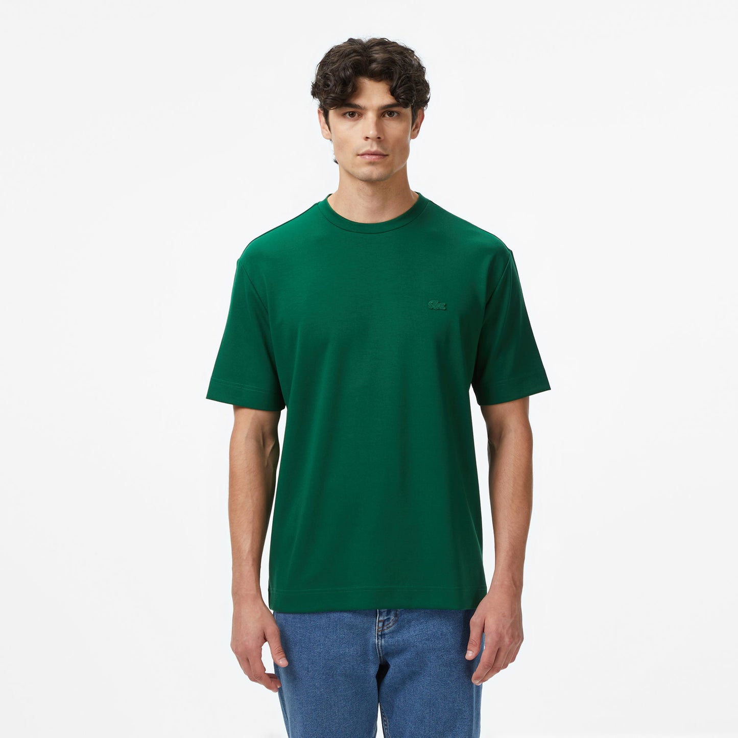 Lacoste Erkek Oversize Fit Bisiklet Yaka Yeşil T-shirt
