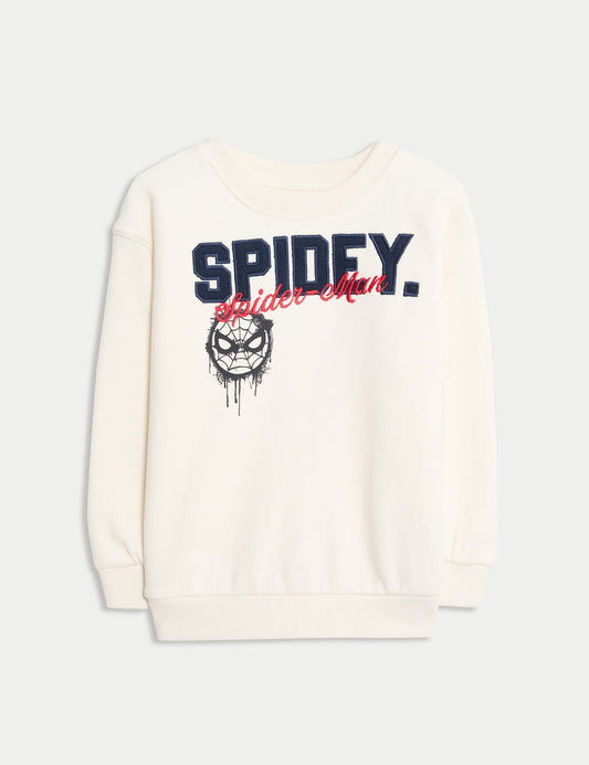 Pamuk Karışımlı Spider-man:trade_mark: Sweatshirt (2–8 Yaş)