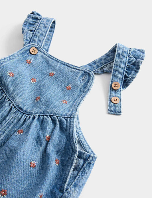 2'li Denim Salopet Takımı