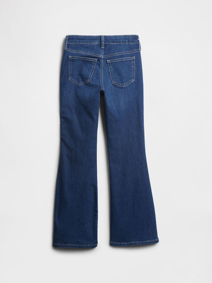 Koyu Mavi Kids High Rise Studded '70s Flare Jean Pantolon