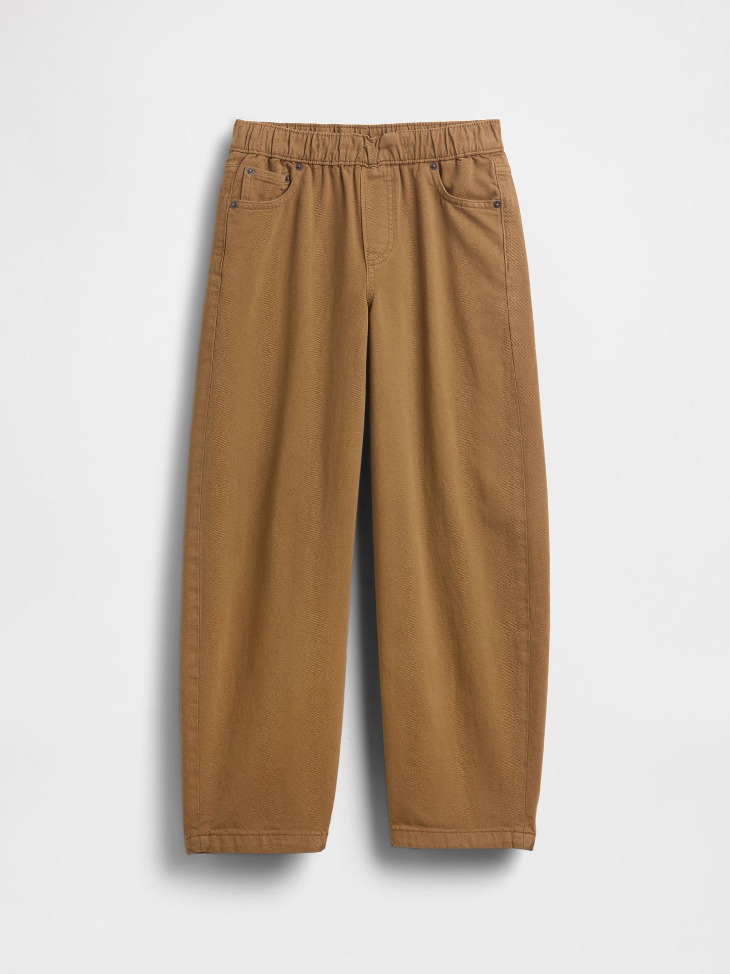 Açık Kahverengi Baggy Barrel Jean Pantolon