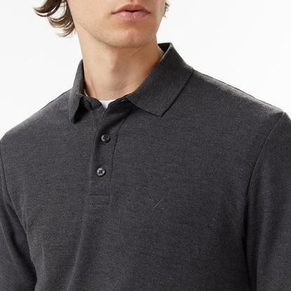 Nautica Erkek Gri Classic Fit Uzun Kollu Polo Yaka T-shirt