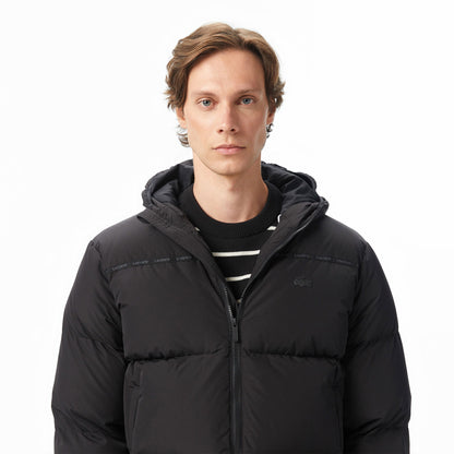 Lacoste Erkek Kapüşonlu Siyah Mont