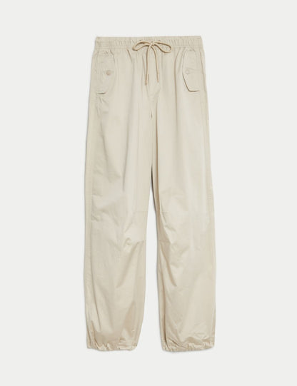 Relaxed Fit Yüksek Bel Paraşüt Pantolon