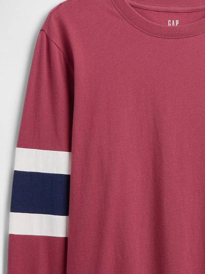 Kırmızı Everyday Soft Varsity Bisiklet Yaka T-shirt