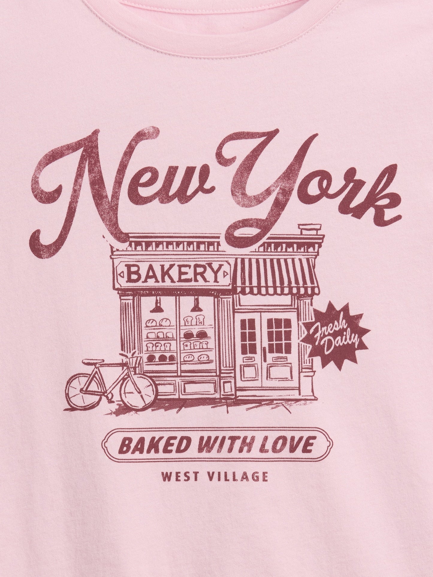Açık Pembe Grafik Baskılı T-shirt