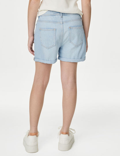 Saf Pamuklu Regular Fit Denim Şort (6-16 Yaş)