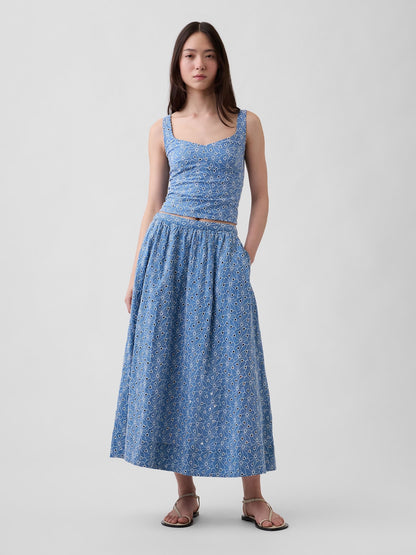 Mavi Eyelet Crop Büstiyer Bluz