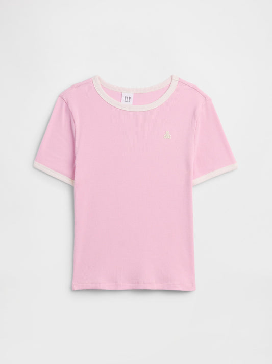 Açık Pembe Fitilli Brannan Bear Ringer T-shirt