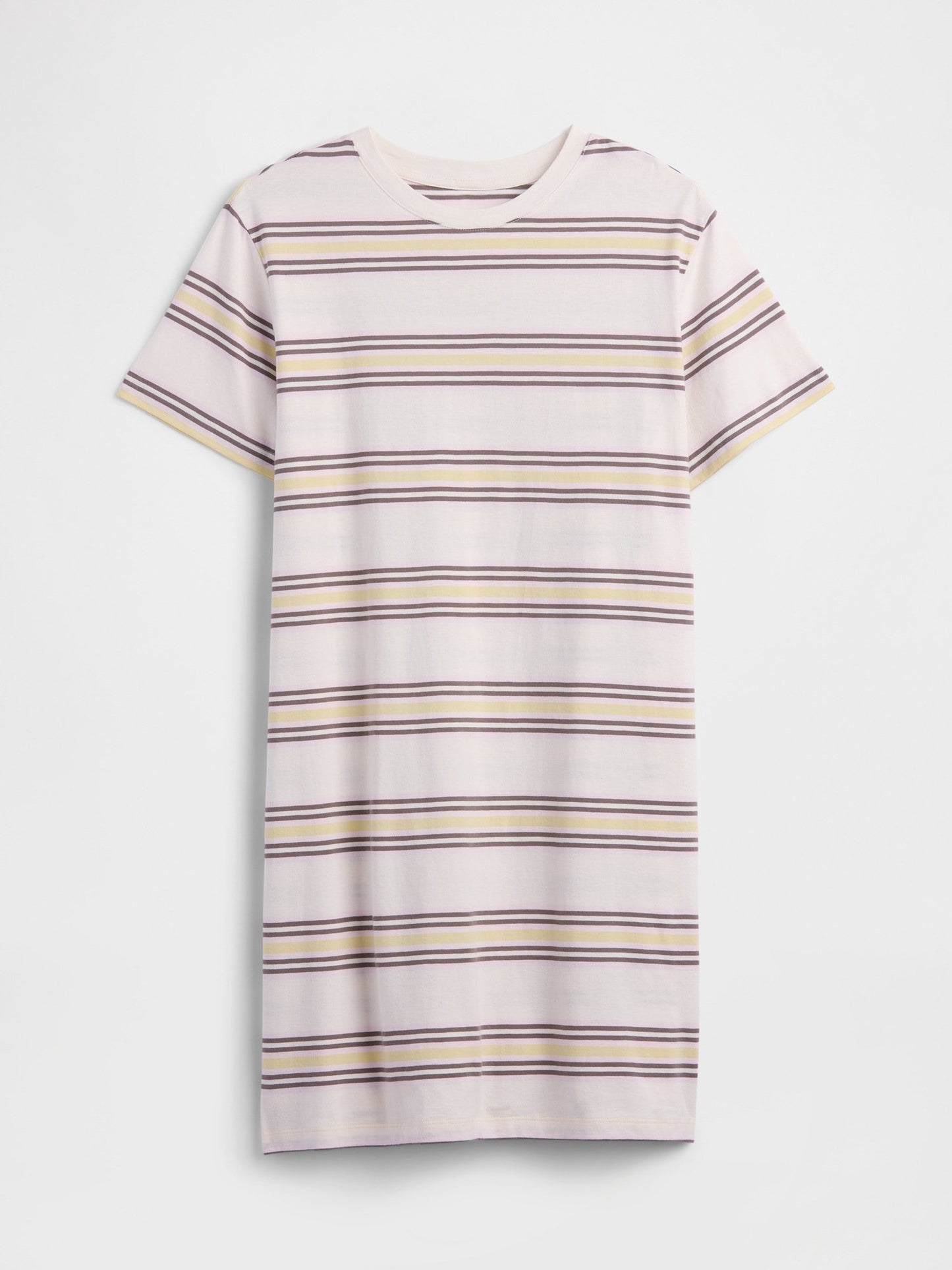 Beyaz Relaxed Stripe Mini T-shirt Elbise