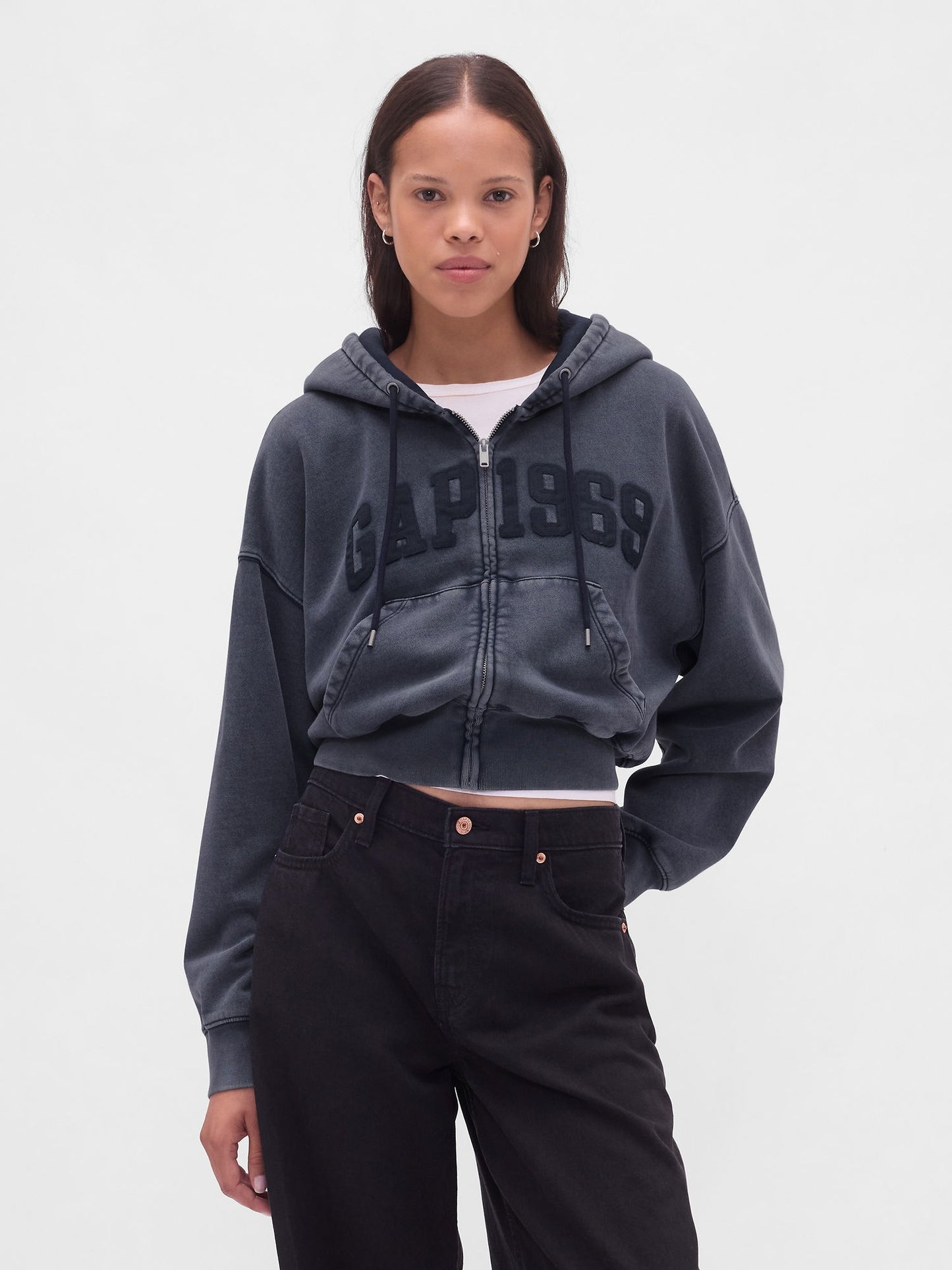 Lacivert Vintagesoft 1969 Logo Fermuarlı Sweatshirt