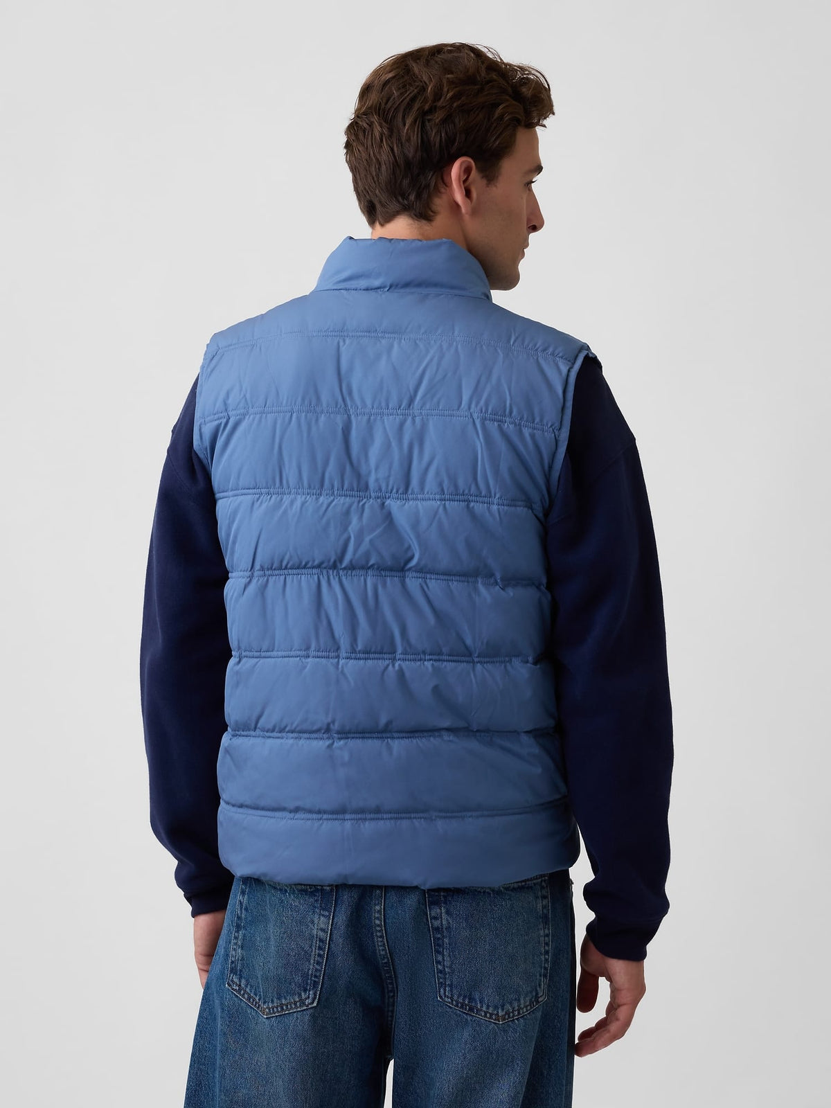 Mavi Relaxed Puffer Şişme Yelek