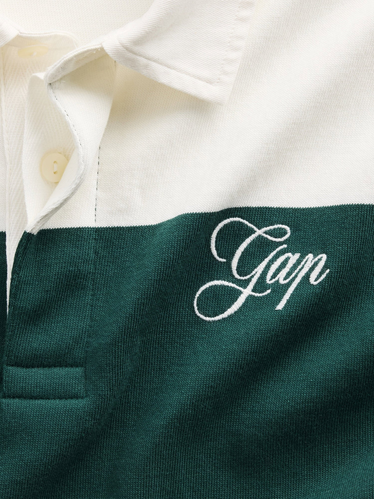 Koyu Yeşil Relaxed Gap Logo Rugby Polo T-shirt