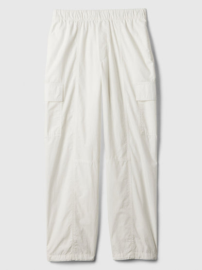 Kırık Beyaz Kargo Paraşüt Pull-on Pantolon