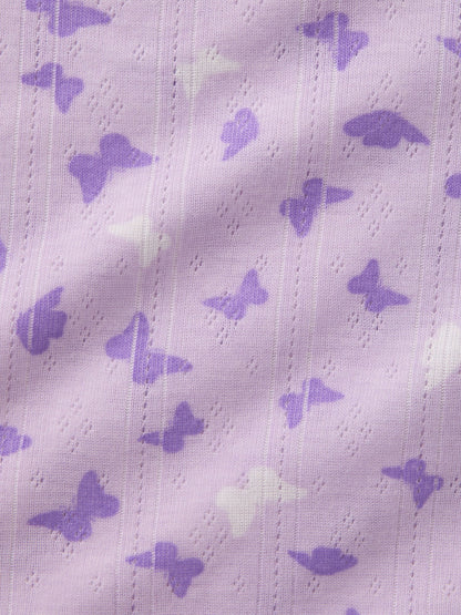Lila Kids Geri Dönüştürülmüş Pointelle Pijama Takımı