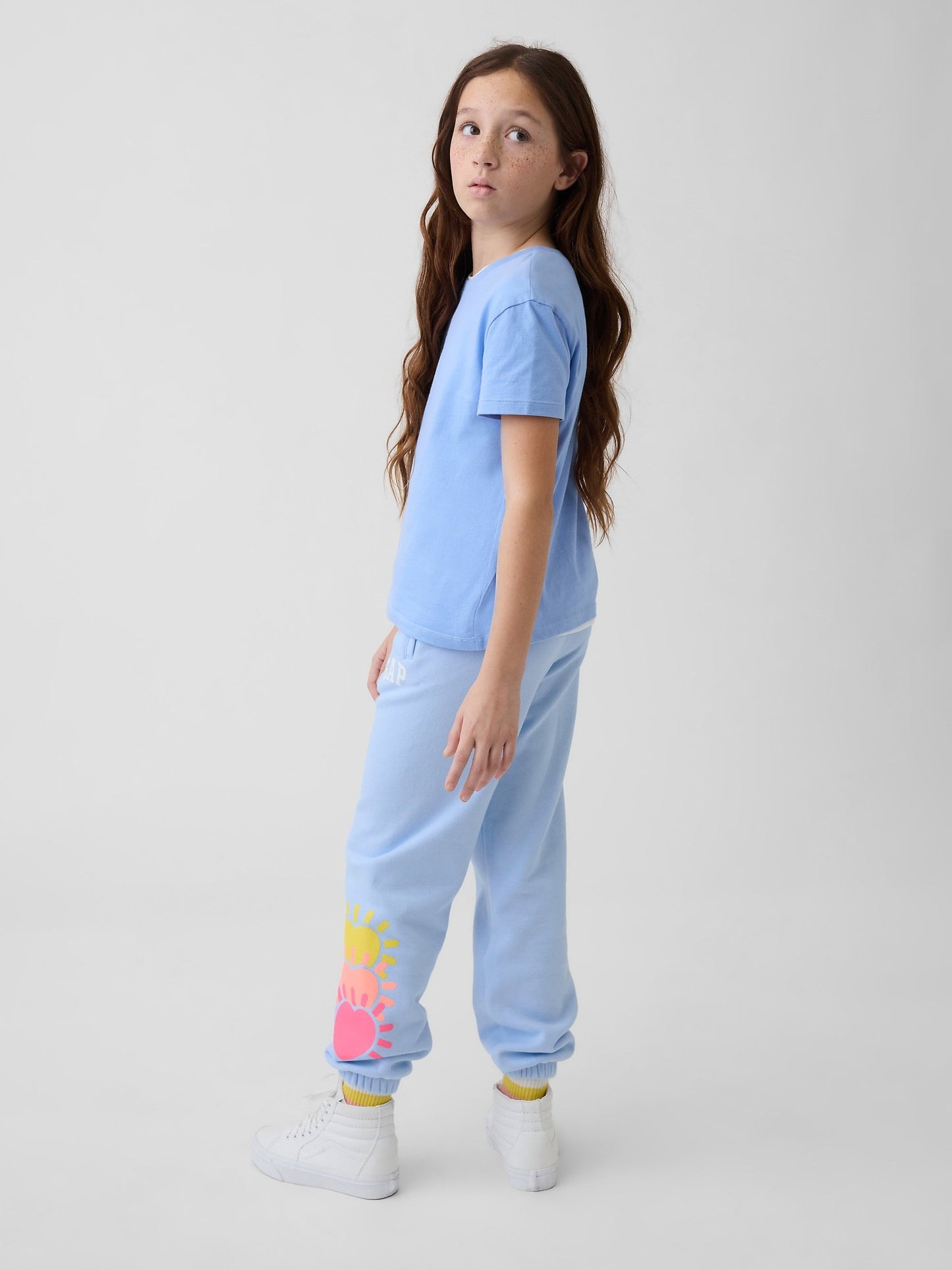 Açık Mavi Relaxed Gap Logo Fransız Havlu Kumaş Jogger Eşofman Altı