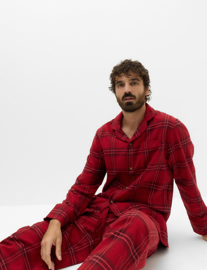 Yılbaşı Temalı Ekose Desenli Pijama Takımı