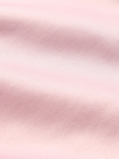 Pembe Kare Yaka Saten Bluz