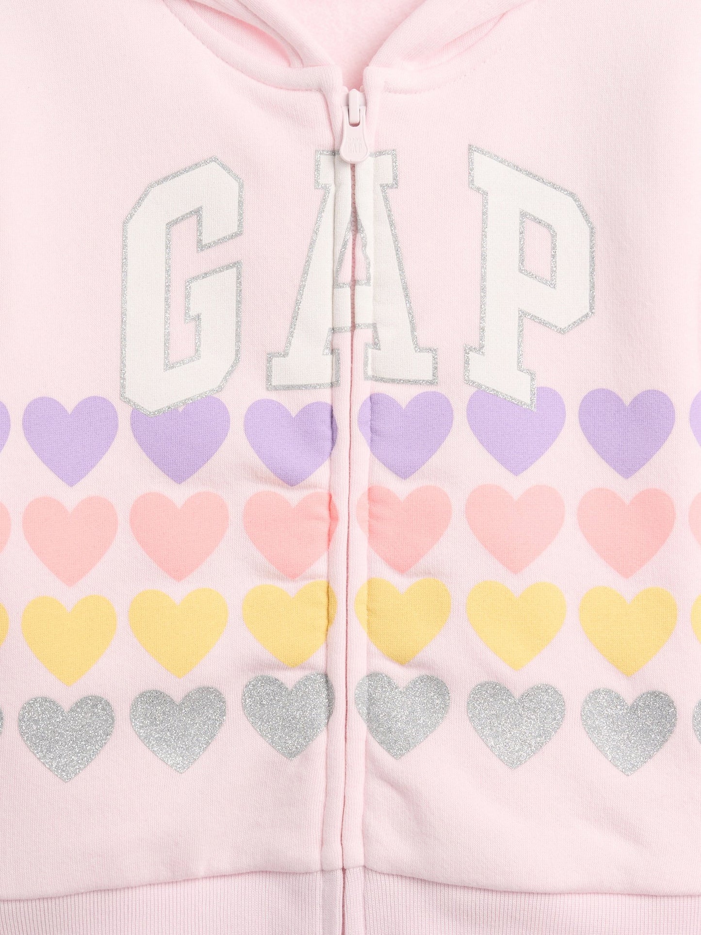 Pembe Gap Logo Fermuarlı Sweatshirt