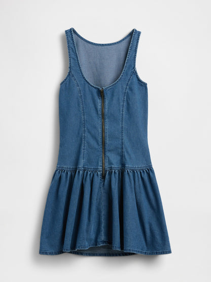 Mavi Denim Drop-waist Mini Elbise