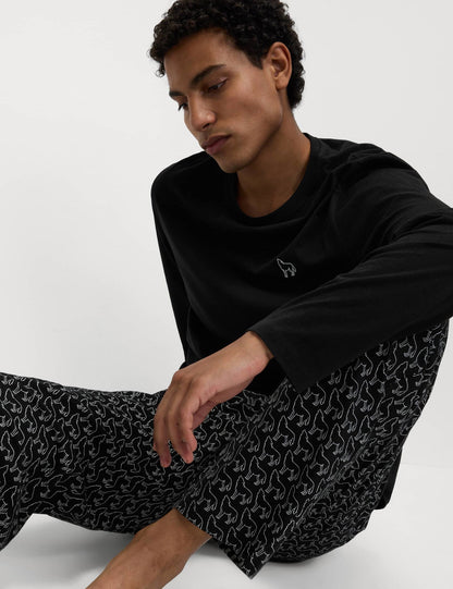 Saf Pamuklu Desenli Pijama Takımı