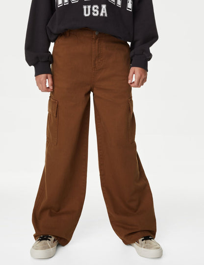 Regular Fit Wide Leg Kargo Pantolon (6-16 Yaş)