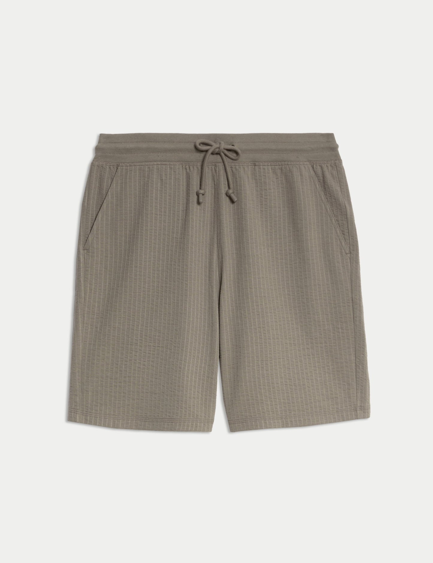 Pamuklu Çizgili Ev Şortu