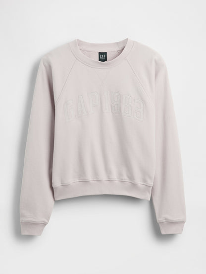Koyu Yeşil Fransız Havlu Kumaş Raglan Logo Sweatshirt