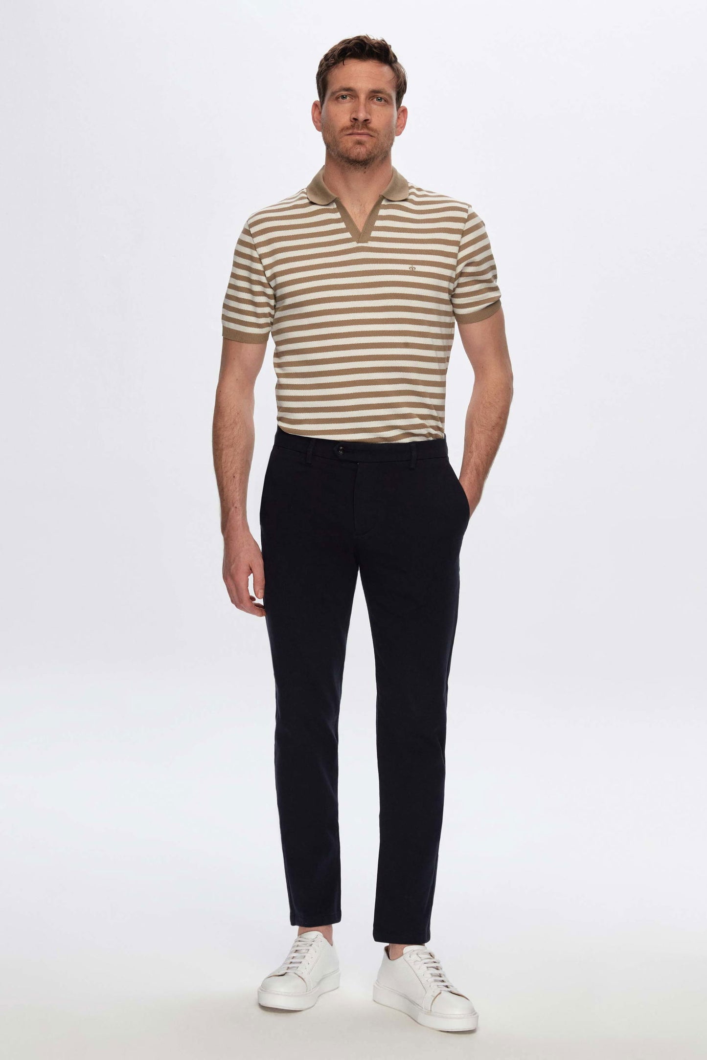 Damat Slim Fit Lacivert Bi Strech Pamuklu Beli Içten Lastikli Chino Pantolon