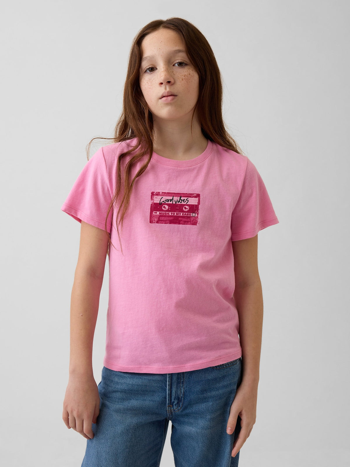 Koyu Mavi Grafik Baskılı T-shirt