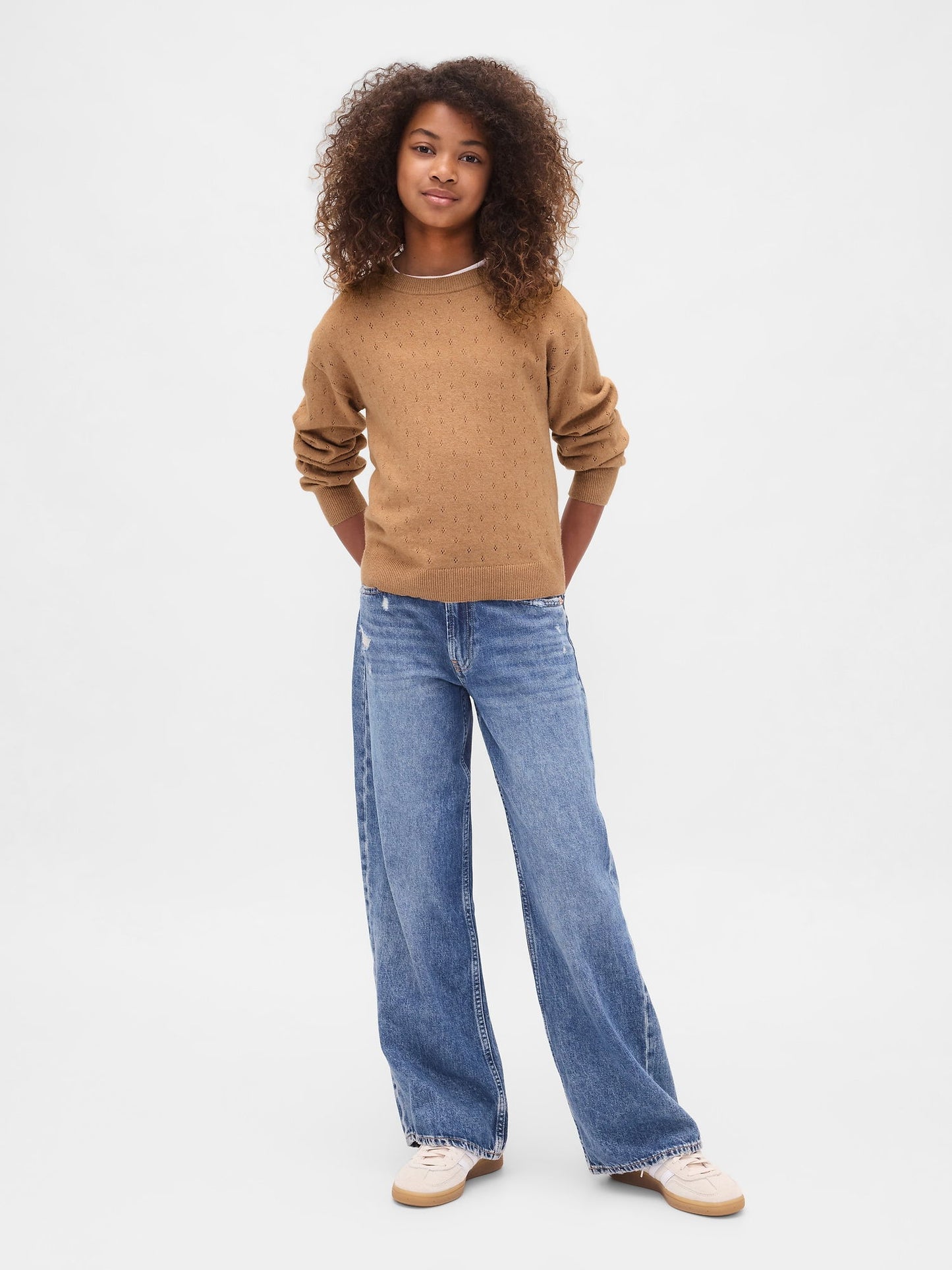 Kahverengi Cashsoft Relaxed Pointelle Kazak