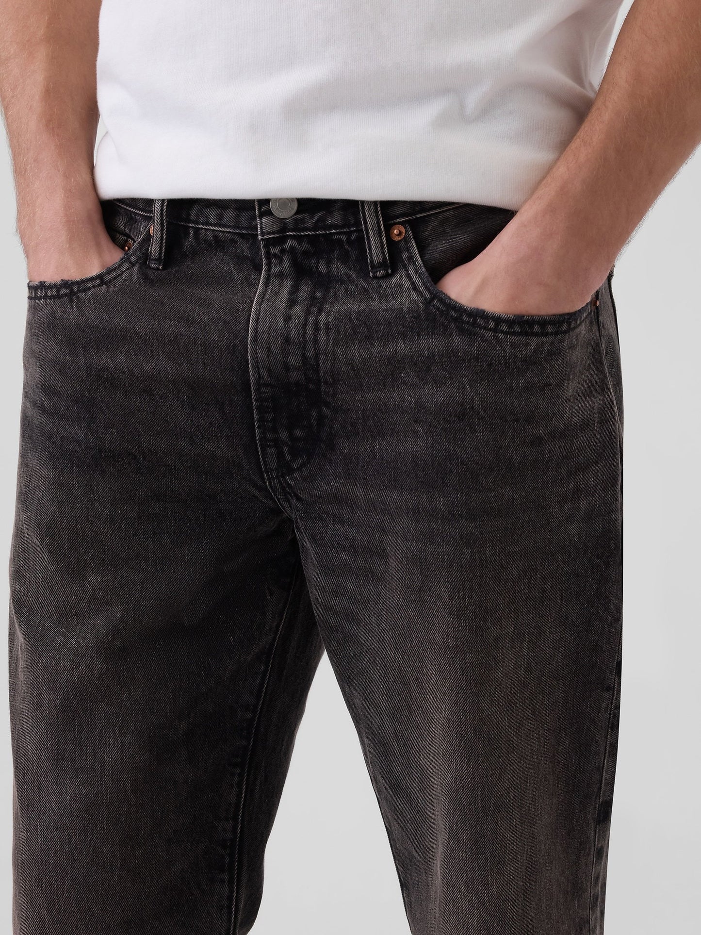 Siyah Relaxed Straight Jean Pantolon