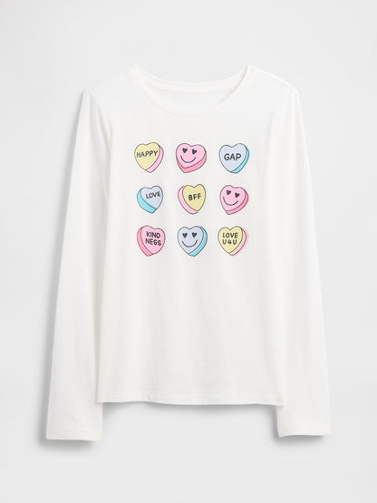 Kırık Beyaz Kids Grafik T-shirt