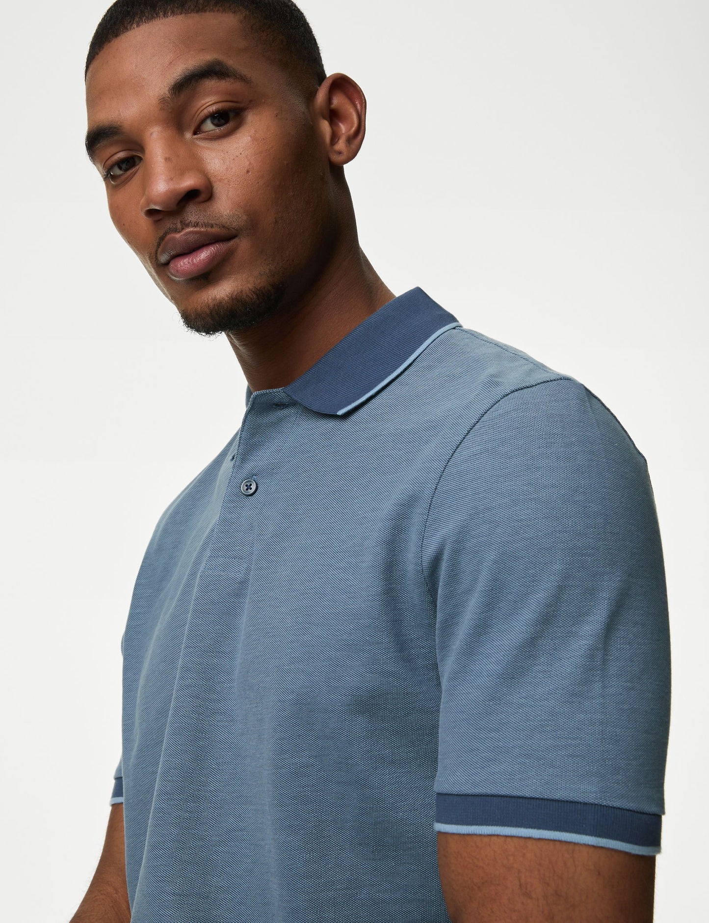Saf Pamuklu Kısa Kollu Polo Yaka T-shirt