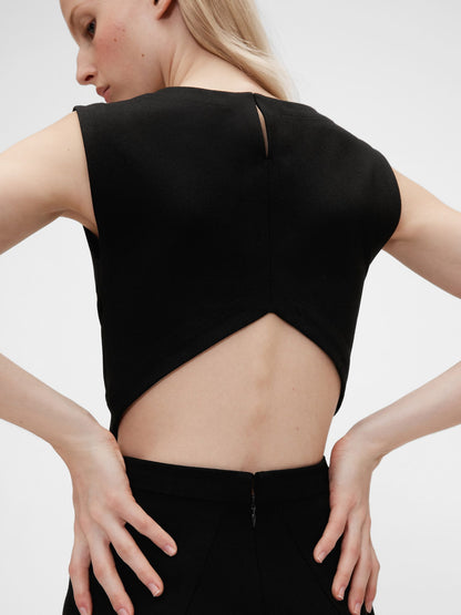 Siyah Gapstudio Jersey Midi Elbise