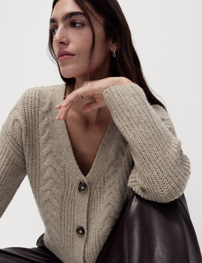 V Yaka Relaxed Fit Hırka
