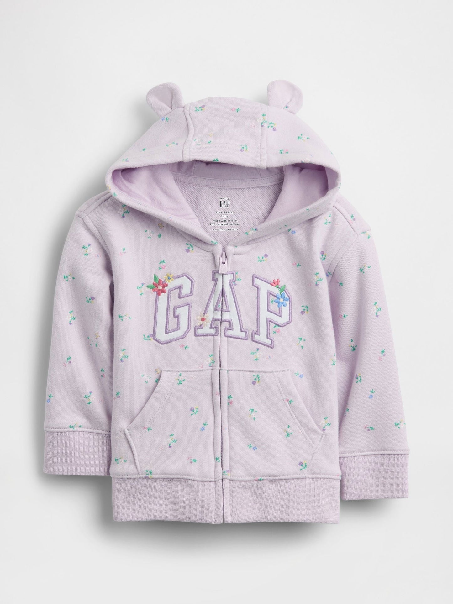 Lila Vintagesoft Terry Gap Logo Fermuarlı Sweatshirt
